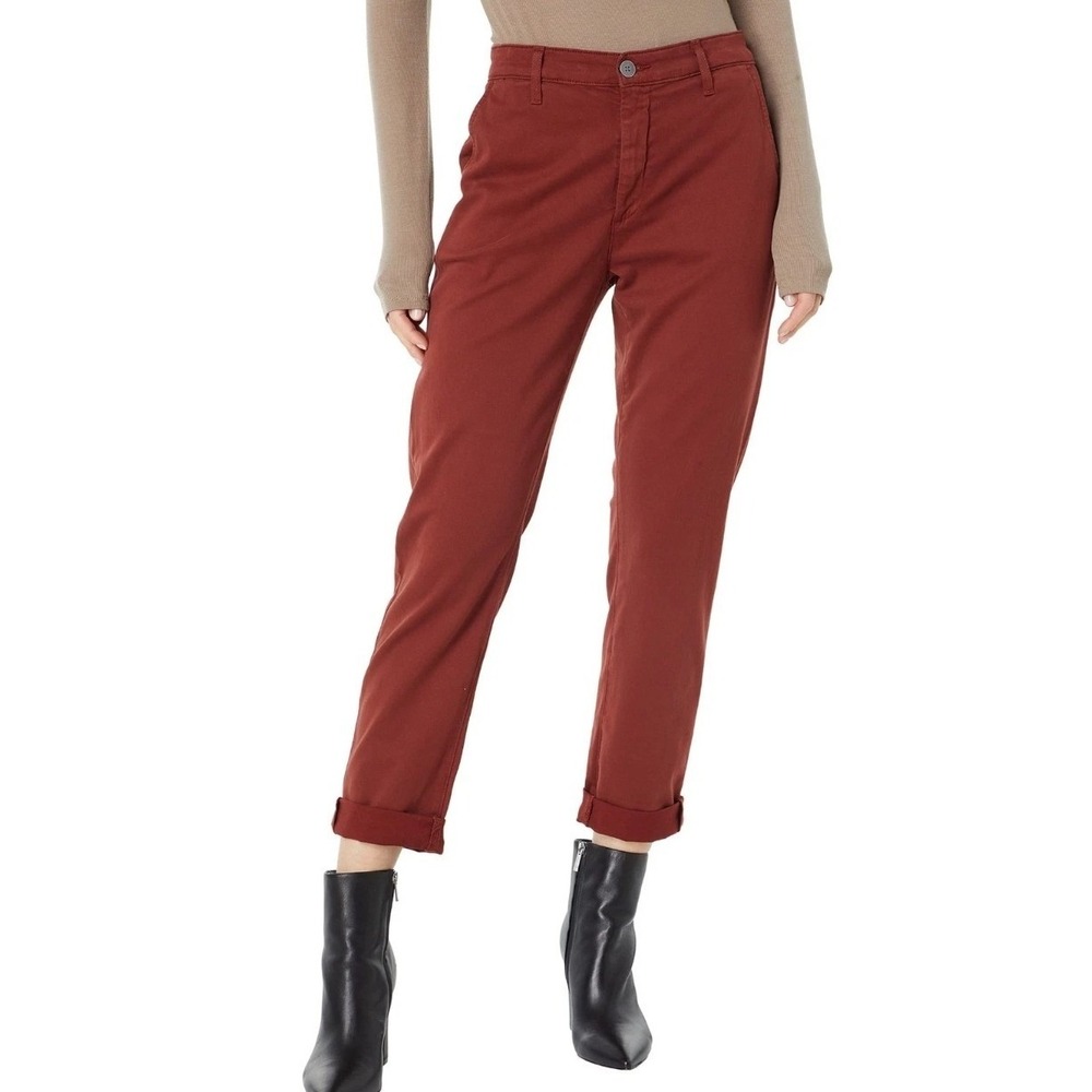 AG Adriano Goldschmied Caden Trousers Burgundy Red Chino Pants Size 31 SRT1613